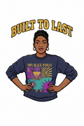 Cartoon of a confident Black woman with faith-inspired design